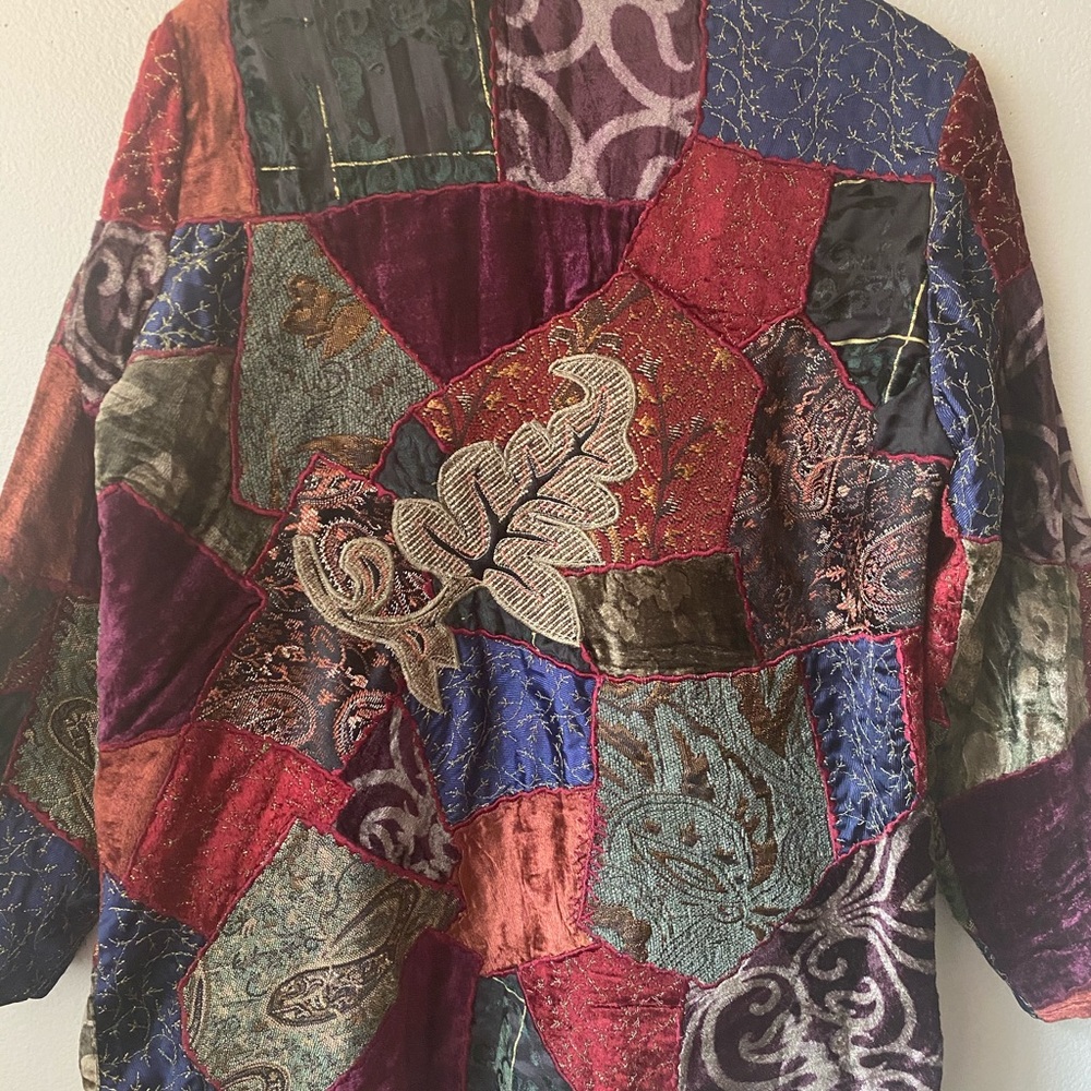 Velvet Embroidered Patchwork Jacket - image 7